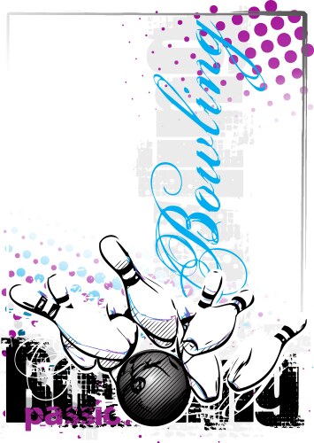 Bowling poster background vector image