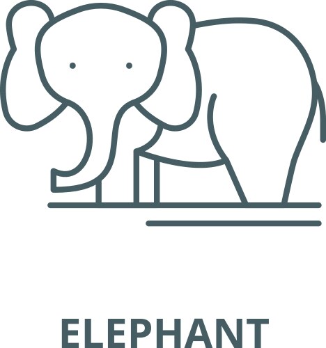 elephant line icon linear concept outline vector image