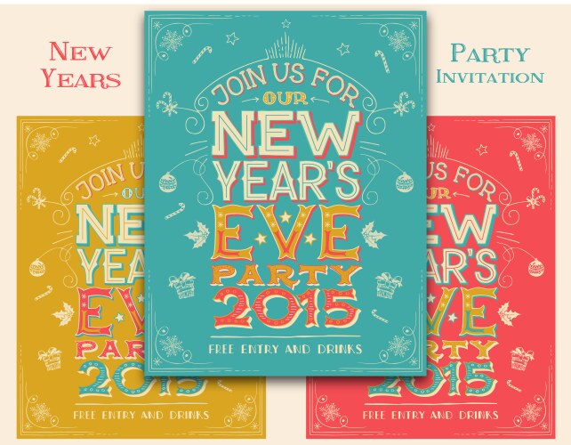 new years eve party invitation vector image