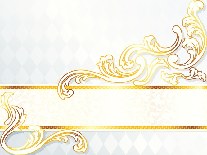 Beautiful horizontal rococo wedding banner vector image