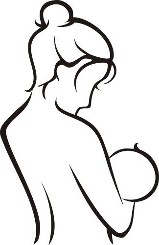 Nurse mom baby mother breastfeeding lactating logo vector image