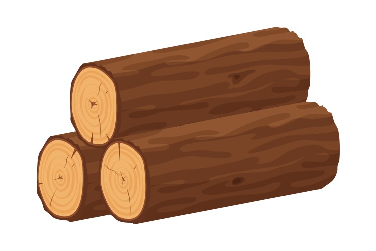 Stack of wooden logs vector image