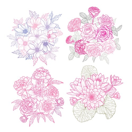 Hand drawn floral decoration vector image