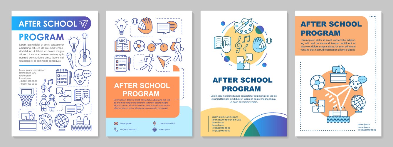 After school program cover design brochure vector image