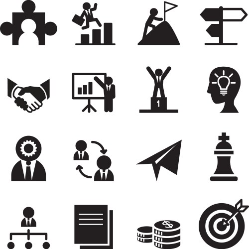 Way to success icons set vector image