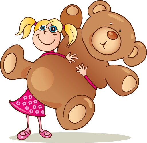 Girl with teddy bear vector image