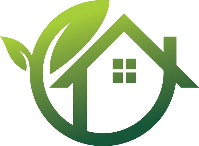 Eco house garden logo vector image