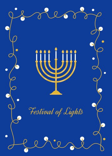 Hanukkah candles menorah and festival of lights vector image