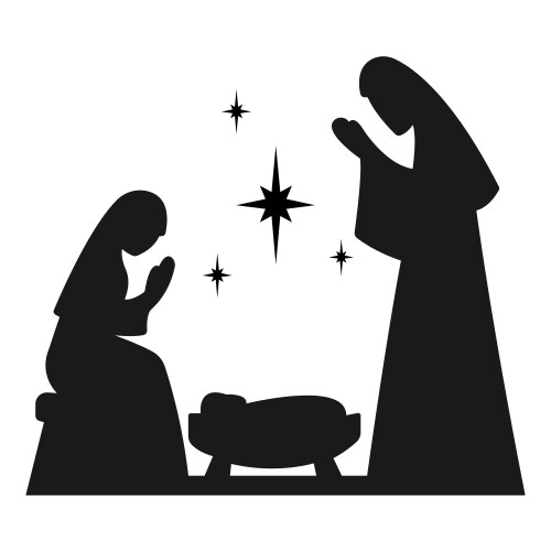 Christmas nativity scene 6 vector image