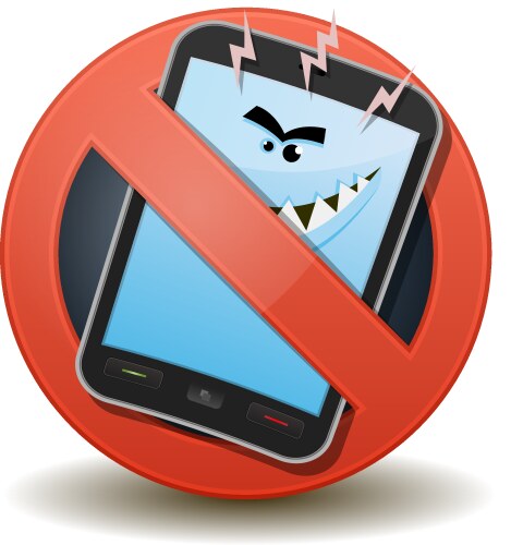 Unhealthy mobile phone with harmful waves vector image