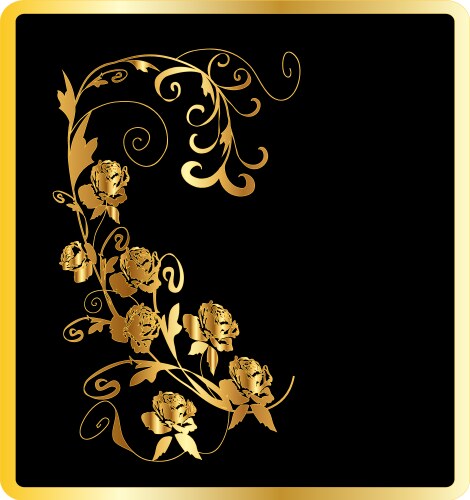 Gold roses card vector image