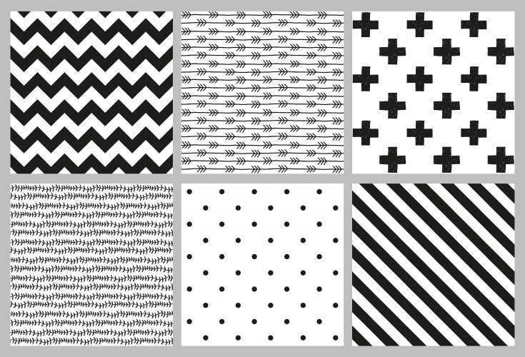 Scandinavian trend seamless patterns vector image