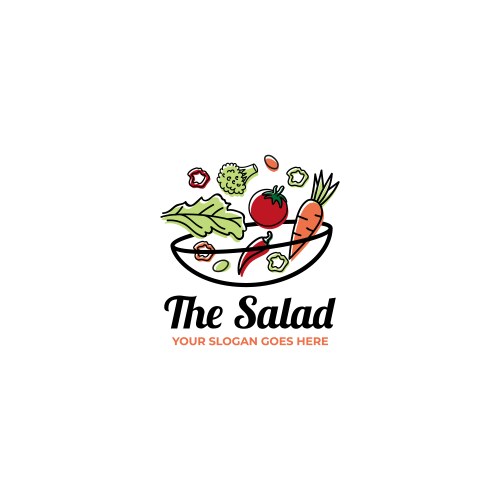 Salad logo flat concept vector image