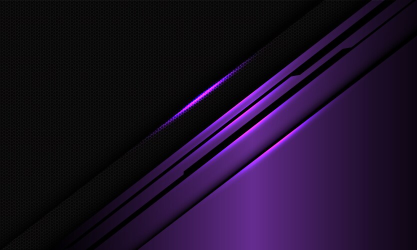 violet metallic black line circuit hexagon mesh vector image