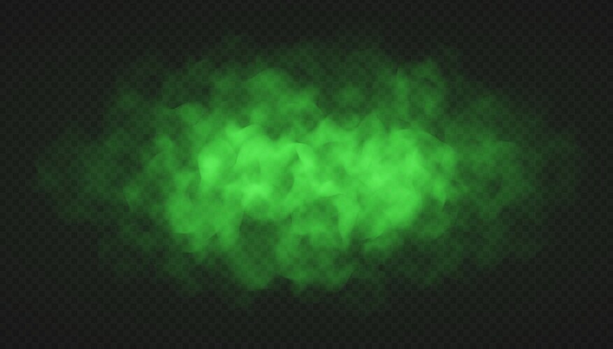 Green fog bad smell or toxic smoke cloud isolated vector image