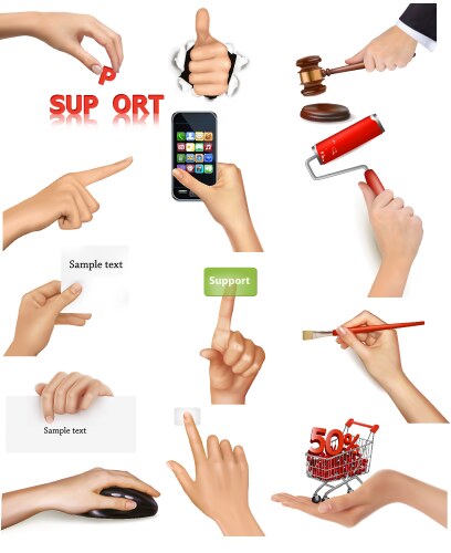 Hand holding items vector image