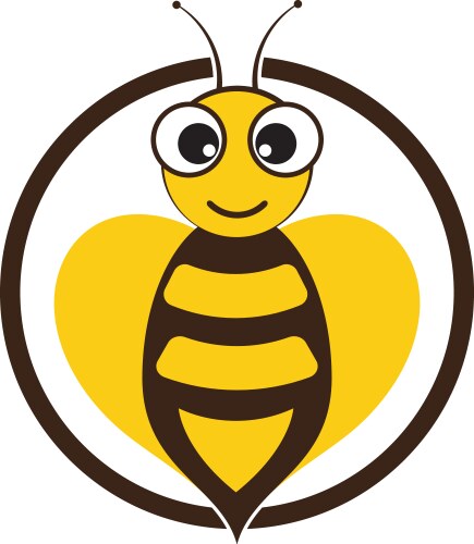 Bee logo template icon vector image