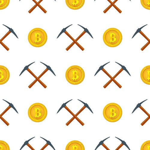 Crypto currency mining seamless pattern vector image