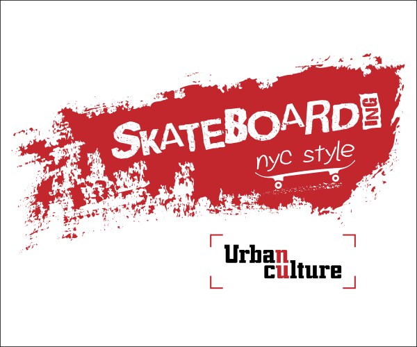 Nyc skateboarding t-shirt vector image