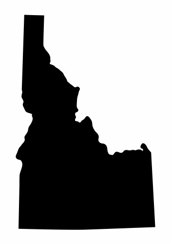 Idaho state silhouette map vector image