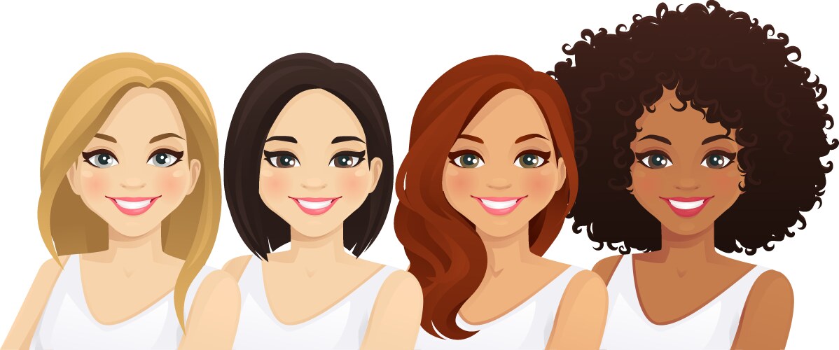 Multiethnic women vector image