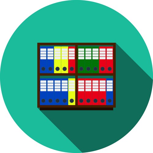 Office cabinet with folders icon vector image