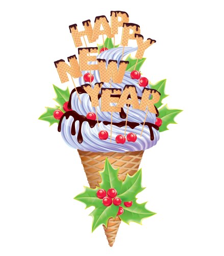 New year ice creams vector image