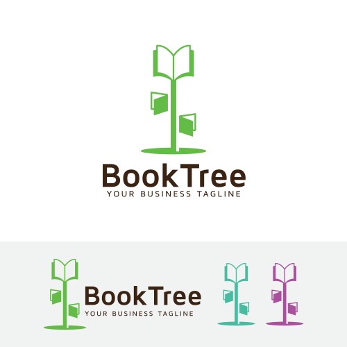 book tree logo design vector image