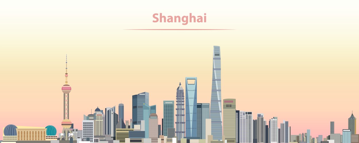 Shanghai city skyline vector image