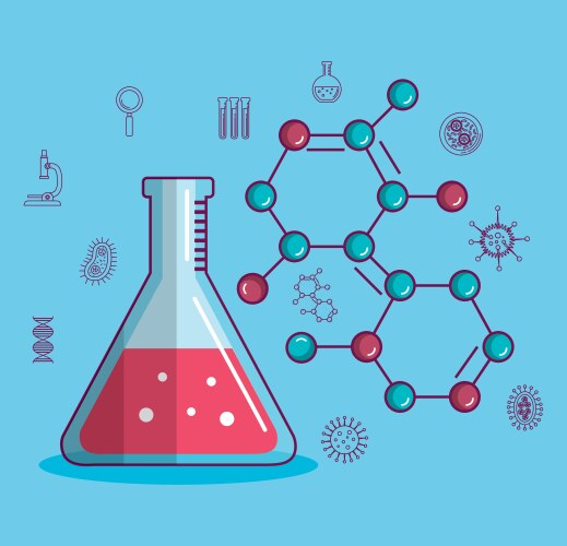 Chemistry science poster icon vector image