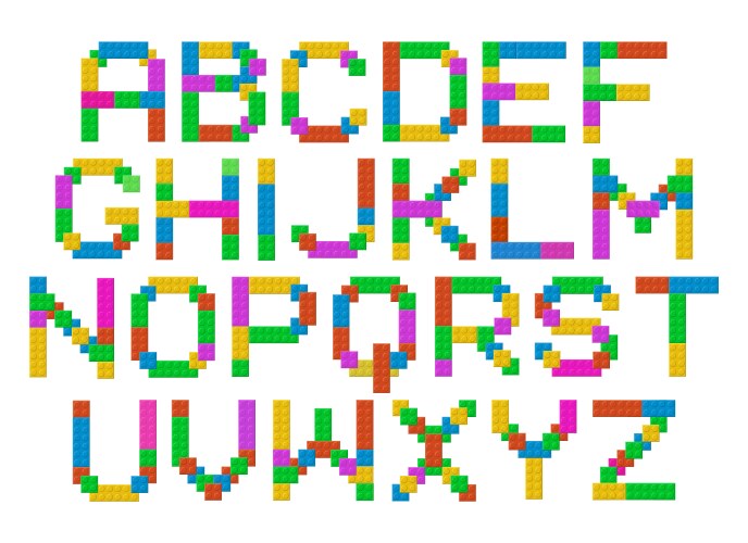 Lego font image vector image