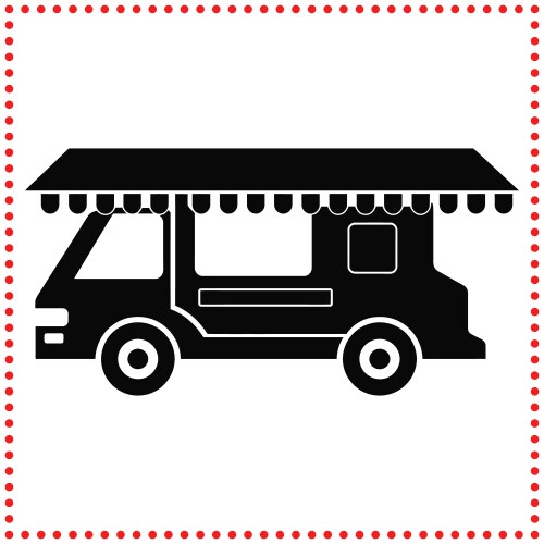 Food truck silhouette ideal for urban dining vector image