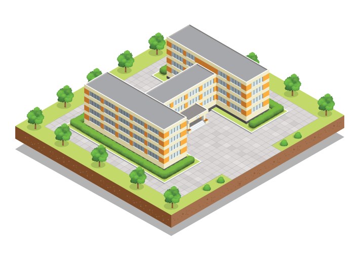 School or university college building flat vector image