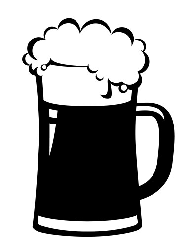 Black beer mug vector image