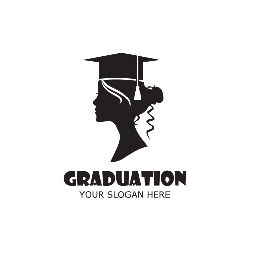 graduate girl silhouette vector image