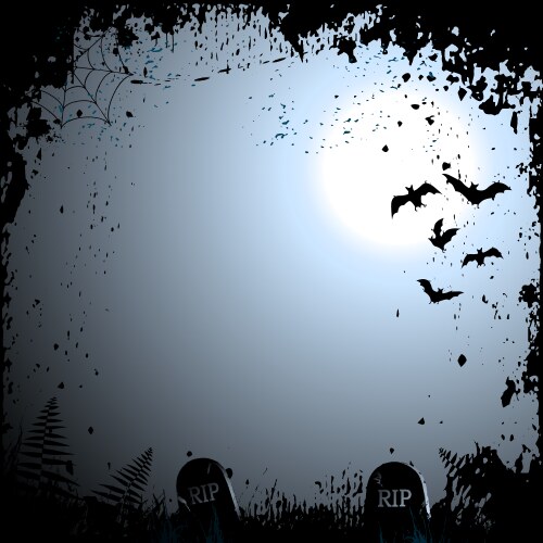 Flying bats halloween background vector image