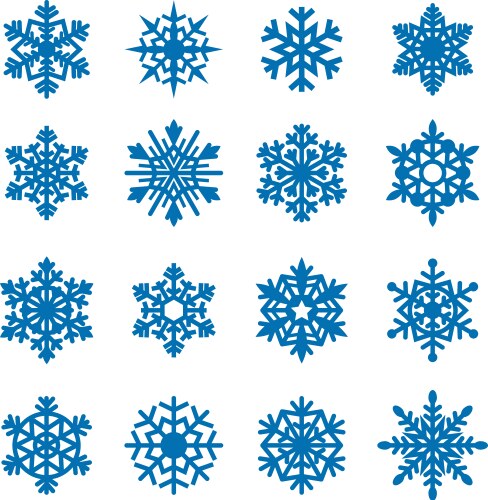 Snowflakes icon collection vector image