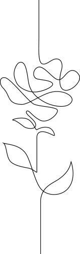 one line drawing continuous flower hand vector image