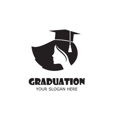 Graduate girl silhouette vector image