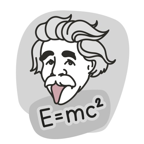 Logo with albert einstein symbol of scientists vector image