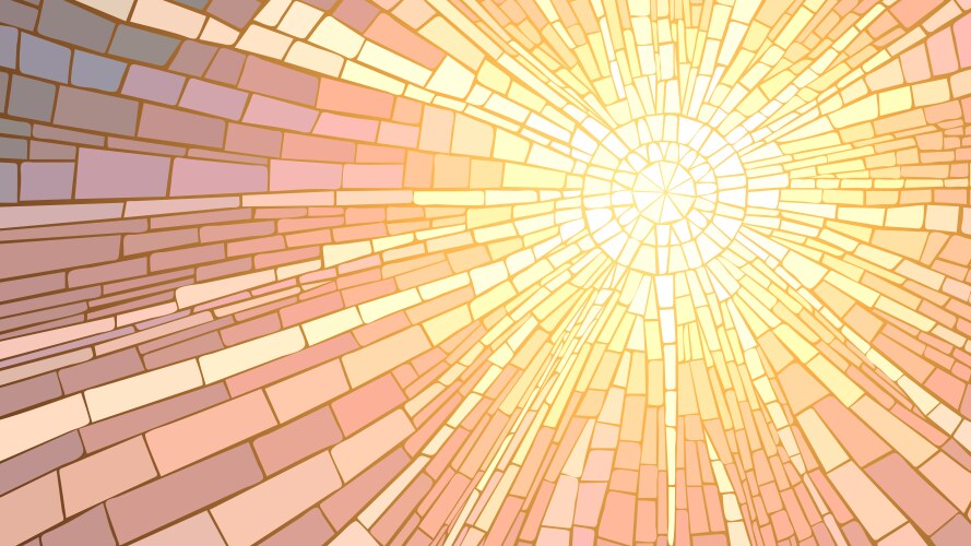 Mosaic sunset vector image