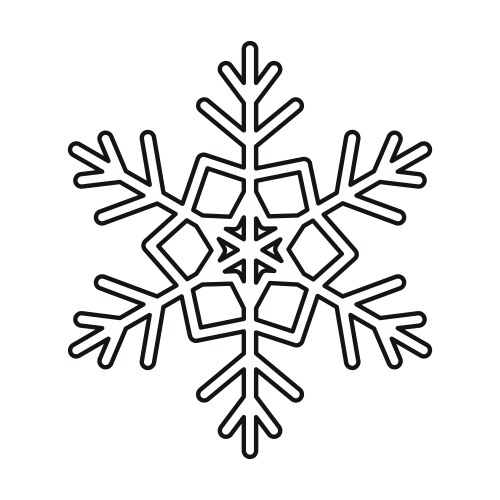 Snowflake icon outline style vector image