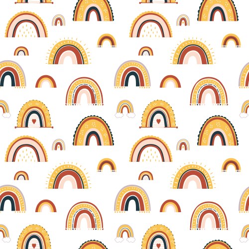 Baby rainbow seamless pattern vector image