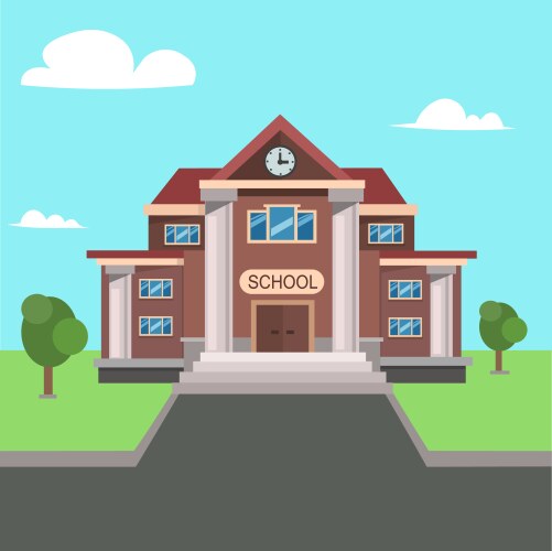 school front view vector image