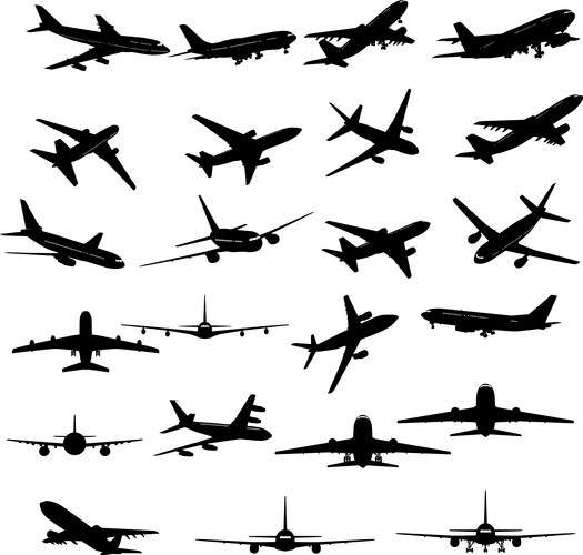 Planes silhouette vector image