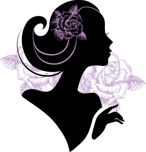 Beautiful woman silhouette vector image