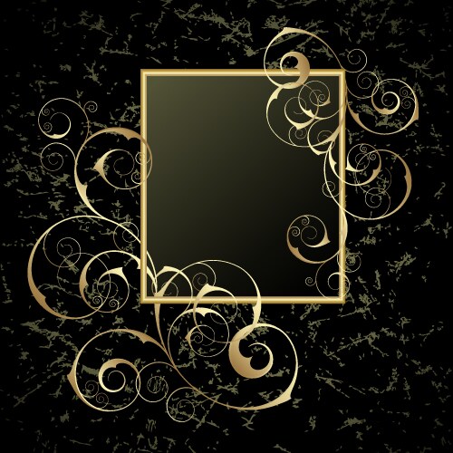 Gold frame vector image