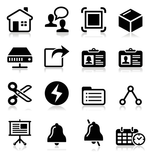 Web internet black icons set vector image