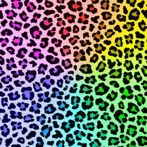 Multicolor leopard pattern with radial rainbow vector image