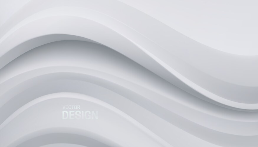 White wave abstract minimalist background vector image